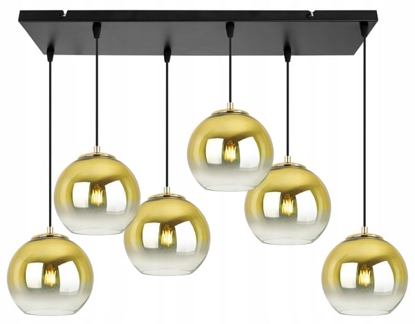 Hængende loftslampe med gylden lampeskærm 15 cm