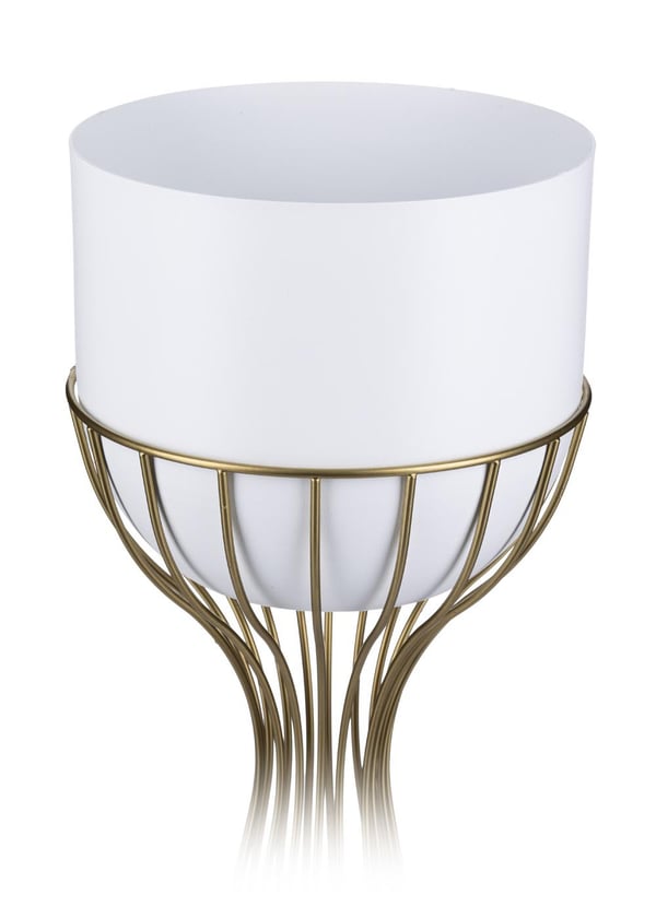 Modern blomställning 68 cm guld och vit