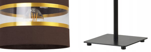 NATBORDLAMPE, ELEGANT GYLDET LAMPESKÆRM, 20 CM