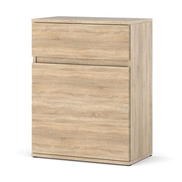 Sonoma Eg kommode med skuffe, 60 cm skab, moderne, grebsløs, stue, soveværelse