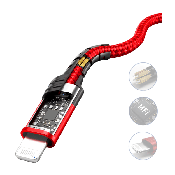 JSAUX CL0064 3,5 mm ljudkabel till Lightning AUX iPhone iPad MFI 1,8 m