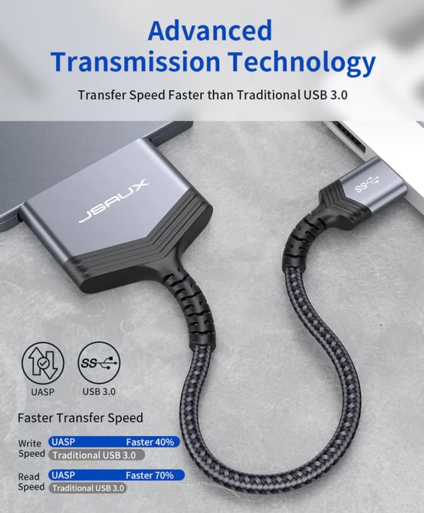 USB 3.0 jsaux-adapter til SATA III 2,5" SSD/HDD
