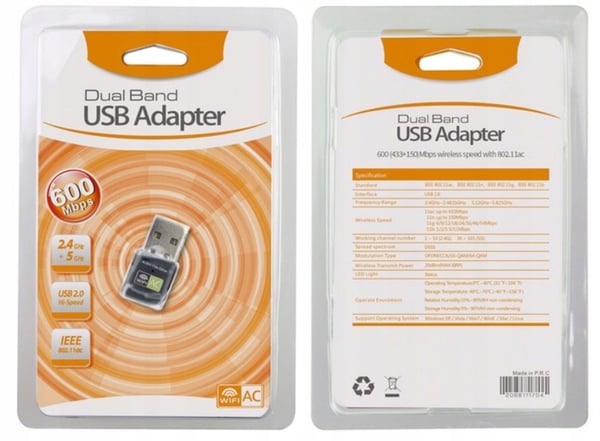 Netværkskort USB-adapter 600Mbps 5Ghz