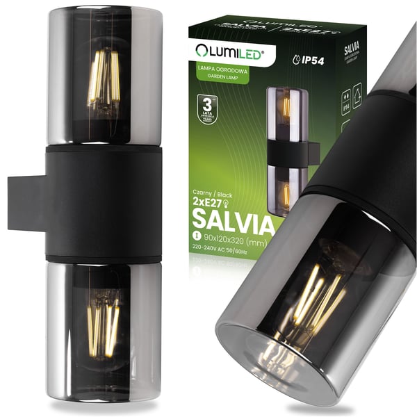 Utomhusvägglampa med två E27 kinkig väggbelysning SALVIA LUMILED Utomhusvägglampa med två E27 kinkig väggbelysning SALVIA LUMILED