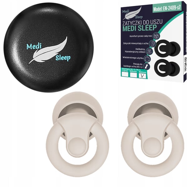 Medi Sleep öronproppar för sovstorlek XS / S / M / L beige
