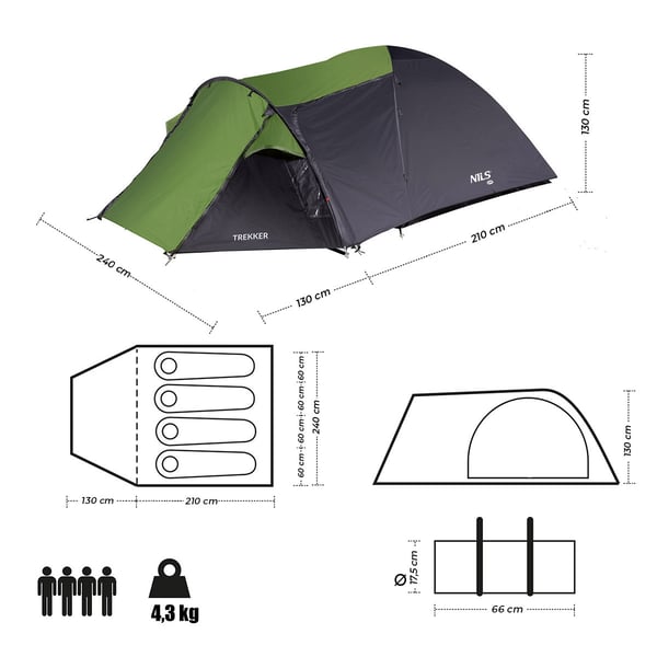 NC6012 Nils Camp Trekker teltta