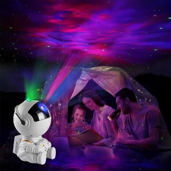 Stjerneprojektor astronaut børns LED-himmelnatlampe laser