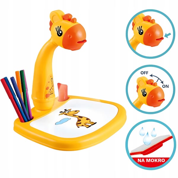Projektor ritbord med tulpennor giraff