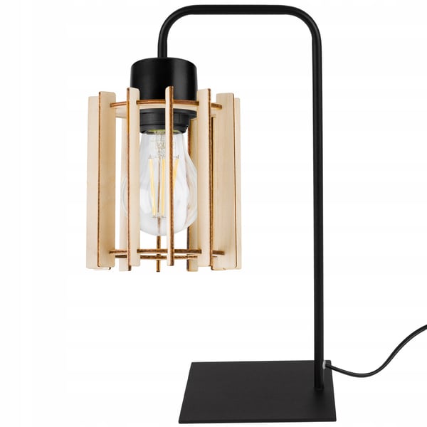 NATBORDLAMPE, TRÆSKÆRM, LED