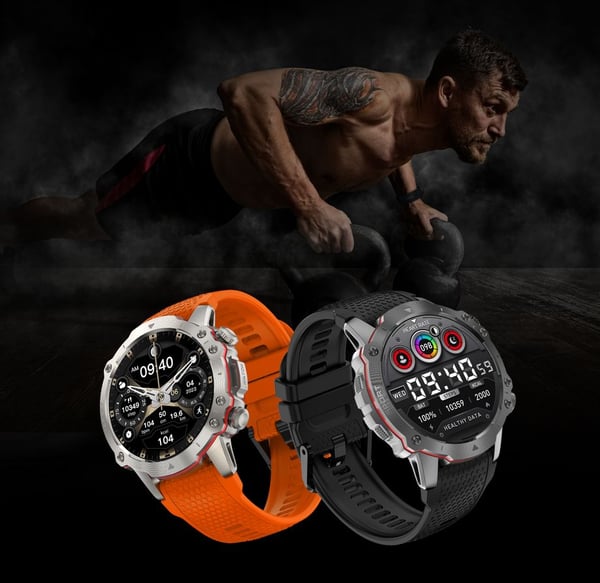 Kiano Watch Sport smartklocka svart herr med samtal och meny 2 armband ingår