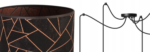 TAKLAMPA, SPINDELMÖNSTERAD LAMPSKÄRM, KOPPAR