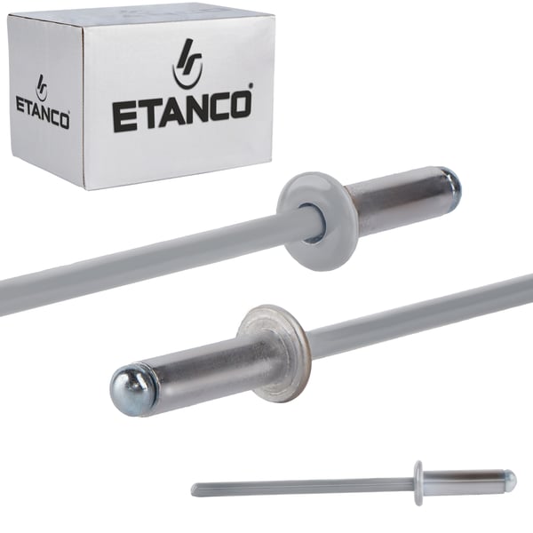 Åbne aluminiumnitter 4x12mm RAL 9006