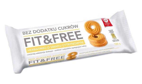 Sugars Nyskie Fit&Free Sokerittomat sitruunakeksit 120 g Sugars Nyskie Fit&Free Sokerittomat sitruunakeksit 120 g