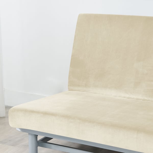Kermanvärinen samettinen sohvanpäällinen 190-210cm