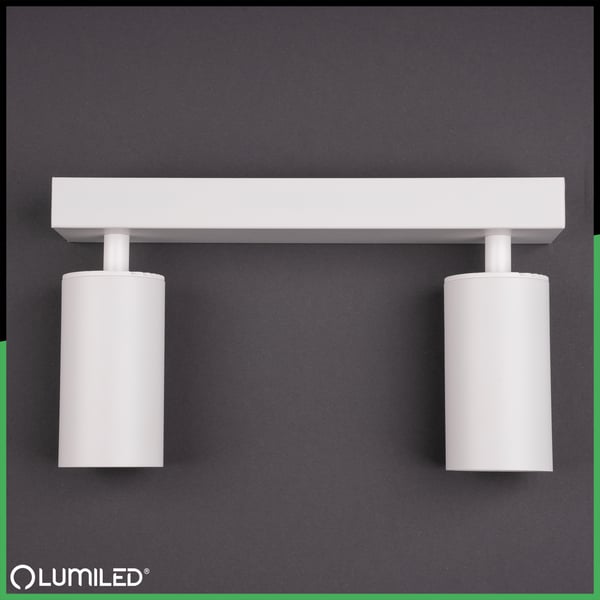 Taklampa spotreflektor TUBA halogenarmatur 2x GU10 TABULA LUMILED
