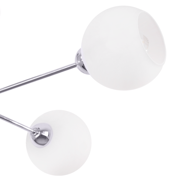 ASTURIA LOFTLAMPE KROM 4-PLADS HVID LAMPESKÆRM E27