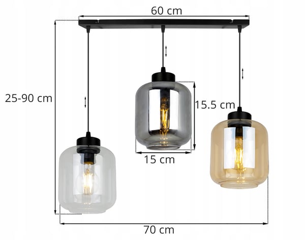 MODERNE ELEGANT HÆNGELAMPE MED GLASSKÆRM