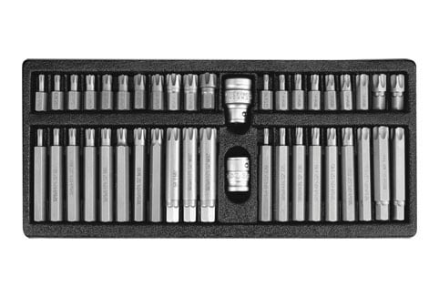 NØGLESÆT 42 DELE RIBE, TORX SIKKERHED - YT-0420