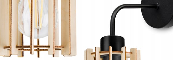 VÆGLAMPE, FIRKANTET LAMPE, LOFTSLAMPE, TRÆSKÆRM, LED