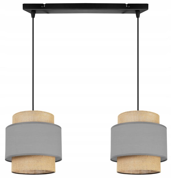 Hængende lampe, loftslysekrone, lampeskærm, boho juta