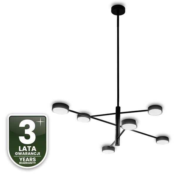 Taklampa hängande LED 6x GX53 kristallkrona reflektor svart OVILO LUMILED