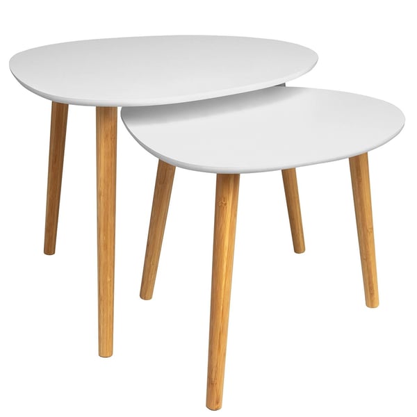 To hvide sofaborde til stuen begryf 55x53x42 39x39x40