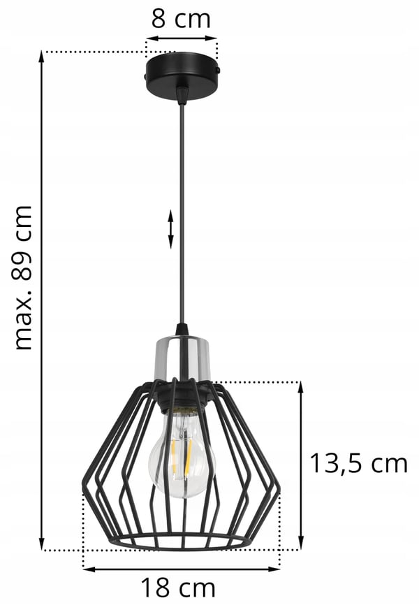 Hængelampe, loftslysekrone, trådskærm, LED