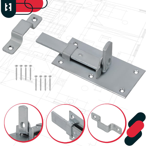 KOTARBAU® Universal Ligelås til Døre, Porte og Hængelåse, Stål, 130 MM