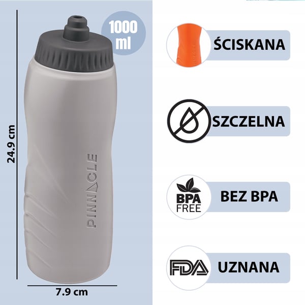 PINNACLE TPX9054 Sportsflaske Grå 1L