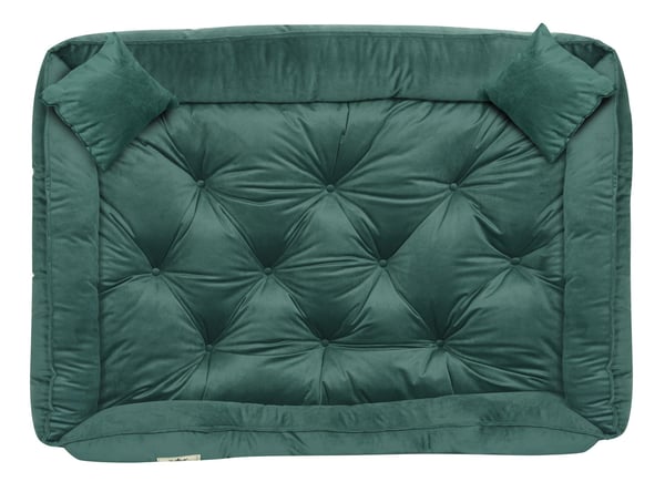Koirankoppi sänky 115x95 cm sametti tummanvihreä