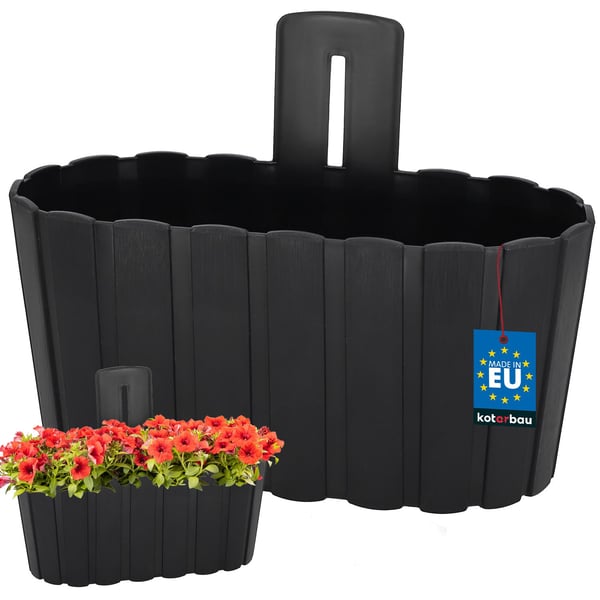 Vägghängande blomkruka för väggmontering rustik antracit 280 mm