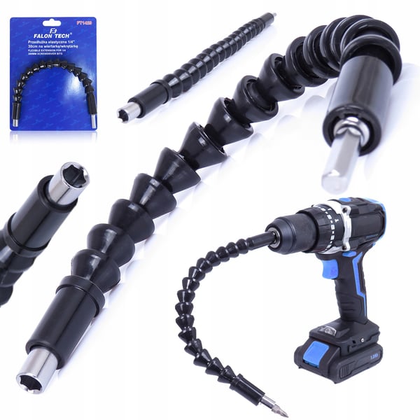 Fleksibel forlængeradapter 1/4 30 cm til borescrewdriver
