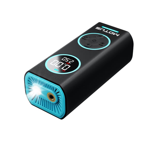Motus AirPump Pro Turkis Edition 96W 7500 mAh trykkmåler