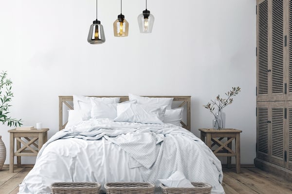 MODERNE ELEGANT HÆNGELAMPE MED GLASSKÆRM