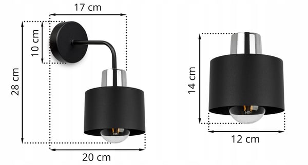 VÆGLAMPE, FIRKANTET LAMPE, LOFTSLAMPE, SORT LED-LAMPE