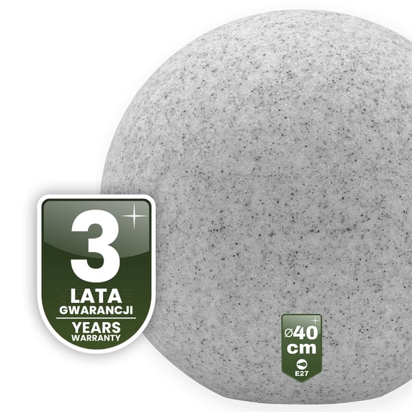Havelampe udendørs STONE LED-kugle LUMIKULA 40cm E27 IP65 LUMILED