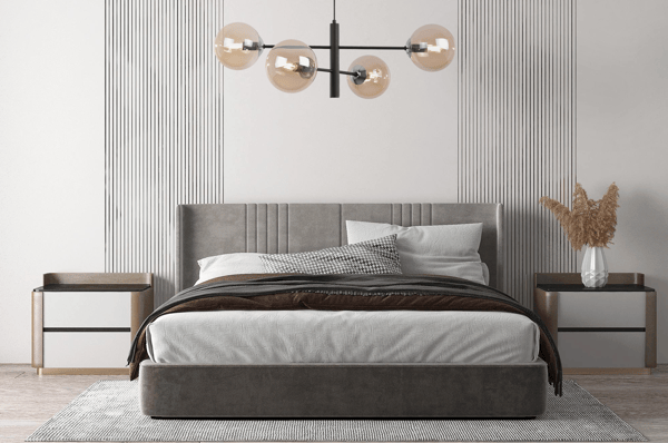 VICENZA HÆNGELAMPE SORT KROM 4 FLAD HONNINGLAMPE E14