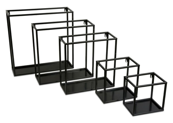 Vägghängande hylla svart metall 20 cm