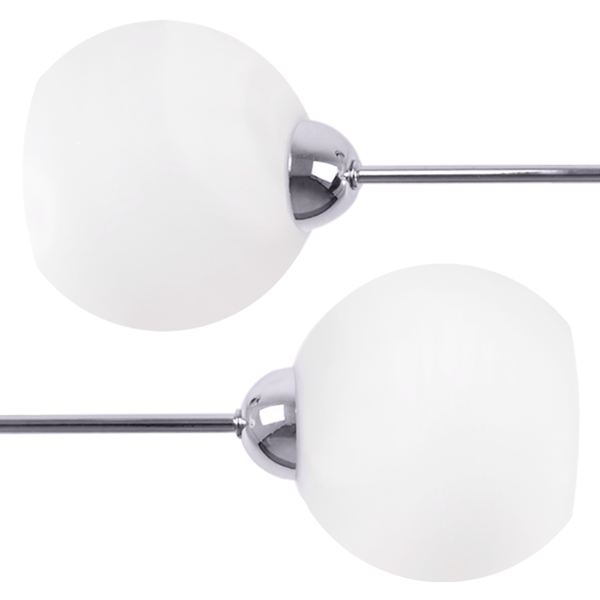 Loftlampe ASTURIA Krom 2-pladet hvid lampeskærm E27