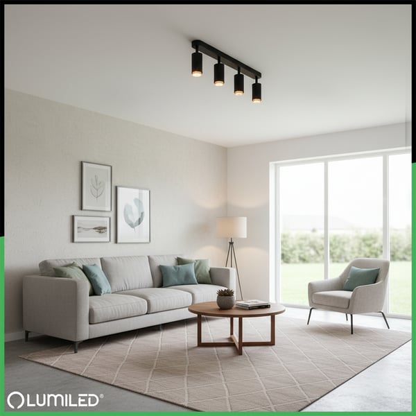 Loftlampe LED Spotlight 4x GU10 Rør Spot ELIGIS Sort LUMILED