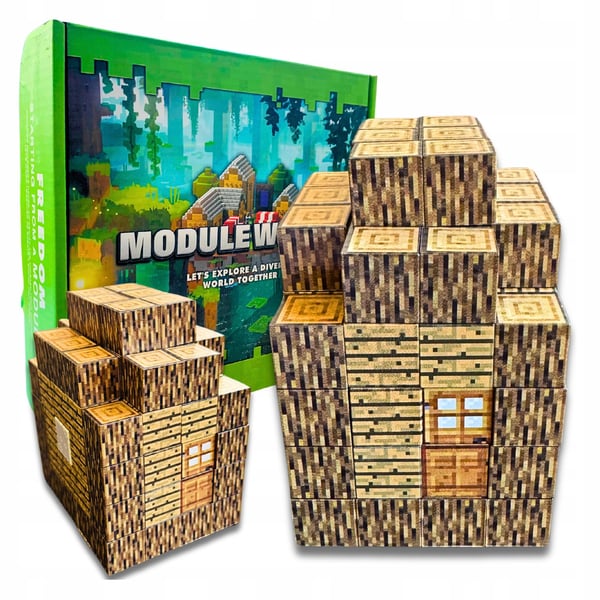 Minecraft magnetiska byggstenar med stark magnet 84 delar och 2 figurer