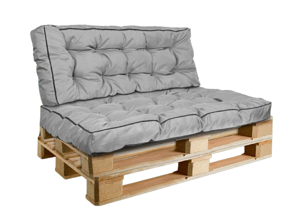 Puutarhapatja 120x40 cm korkealla sivulla palettipenkille vedenpitävä harmaa