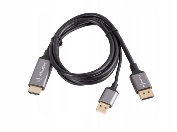 Lanberg hdmi (uros) -> Displayport (uros) 1m 4K musta sovitinkaapeli