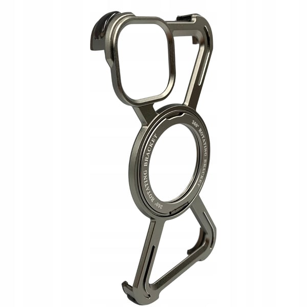 Etui til iPhone 15 - Armored Magsafe Metal Cover Titanium 360 Holder