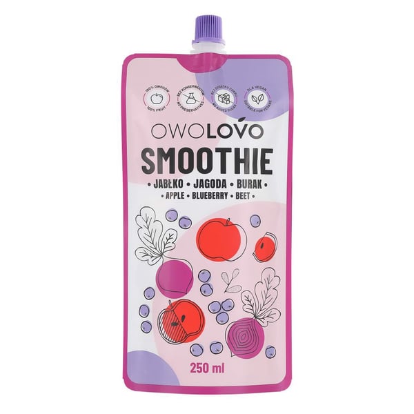 Omenasmoothie mustikoilla ja punajuurella 250 ml