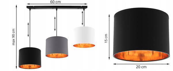 LOFTSLAMPE MED GYLDET LED-SKÆRM