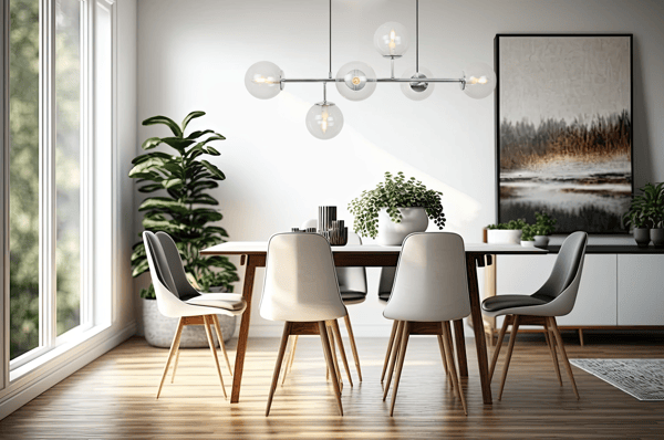 SIENA LOFTLAMPE KROM 6 FLAD LAMPE E14 LÆNGDE ARME