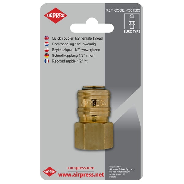 LYNKOBLING MED 1/2'' INDVENDIG GEVIND - AP 4301503