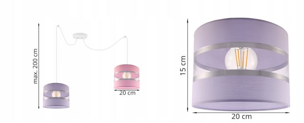 Lofthængende lampe med loftskrone og edderkopskærm