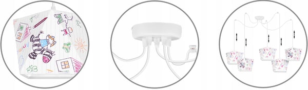 Lofthængende lampe med loftskrone og edderkopskærm